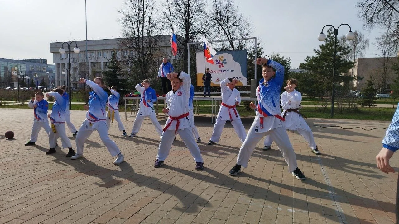Спортсмены Люберец провели в парке для жителей показательные выступления по карате