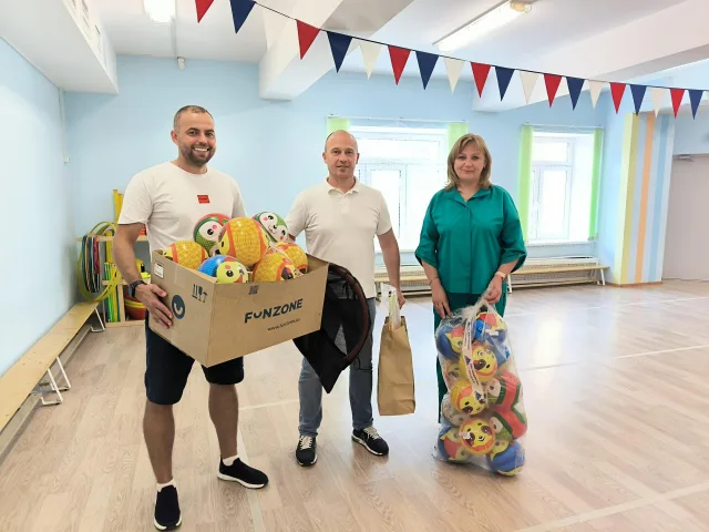 Новый спортинвентарь получили воспитанники детского сада в поселке Калинина Люберец